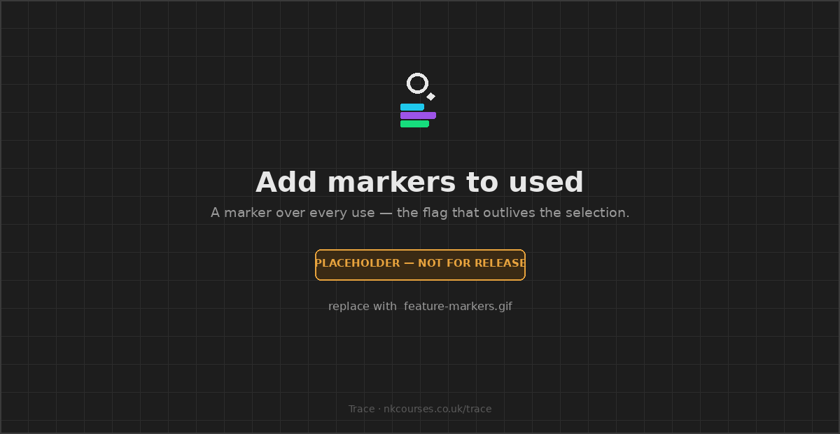Pressing the marker button and markers appearing above every use across the timeline.